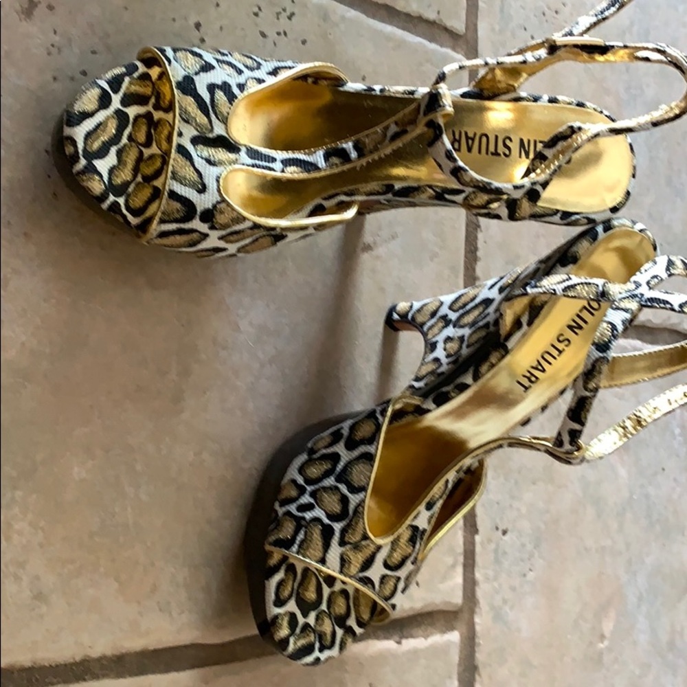 Leopard print wedges/heels.
